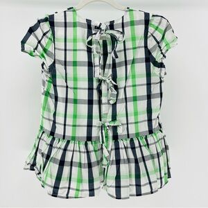 Plaid Green and Black Women's Top